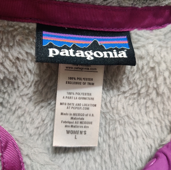 Patagonia Re-Tool Snap-T Pullover Polartec Thermal Pro Gray/purple L - Picture 10 of 10
